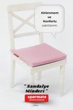 XPERMATE Fermuarlı Sandalye Minderi Su İtici Kumaş 40x40 cm Sünger Sandalye Minderi Bağcıklı Pembe