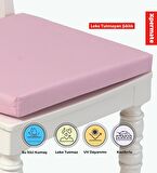 XPERMATE Fermuarlı Sandalye Minderi Su İtici Kumaş 40x40 cm Sünger Sandalye Minderi Bağcıklı Pembe