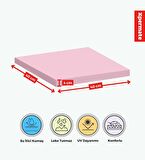 XPERMATE Fermuarlı Sandalye Minderi Su İtici Kumaş 40x40 cm Sünger Sandalye Minderi Bağcıklı Pembe