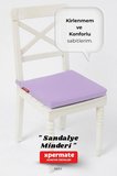 XPERMATE Fermuarlı Sandalye Minderi Su İtici Kumaş 40x40 cm Sünger Sandalye Minderi Bağcıklı Lila