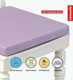 XPERMATE Fermuarlı Sandalye Minderi Su İtici Kumaş 40x40 cm Sünger Sandalye Minderi Bağcıklı Lila