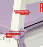 XPERMATE Fermuarlı Sandalye Minderi Su İtici Kumaş 40x40 cm Sünger Sandalye Minderi Bağcıklı Lila