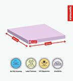 XPERMATE Fermuarlı Sandalye Minderi Su İtici Kumaş 40x40 cm Sünger Sandalye Minderi Bağcıklı Lila