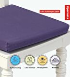 XPERMATE Fermuarlı Sandalye Minderi Su İtici Kumaş 40x40 cm Sünger Sandalye Minderi Bağcıklı Mor
