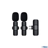 Global K9 Type-C Çift Kablosuz Wireless HD Yaka Mikrofonu Siyah WNE0203