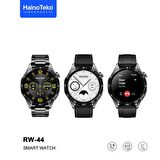 Global RW44 Watch GT4 Amoled Ekran Android İos HarmonyOs Uyumlu 3 Kordonlu Akıllı Saat Siyah WNE0888