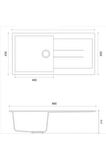 | | 1 Göz Antrasit 50x99 Cm Xl Küvet Granit Evye + Sifon GRNT0094