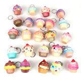 ( 3 Adet ) Anahtarlı Cupcake Squishy Ufak Boy Sukuşi Oyuncak