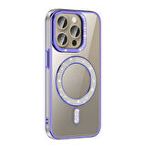 iPhone 15 Pro Max Kılıf Pırlanta Taş Tasarımlı M-safe Şarj Özellikli Karetta Silikon Kapak