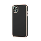 Apple iPhone 13 Kılıf Kamera Korumalı Gold Kenarlı Silikon Kapak