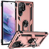 Samsung Galaxy S22 Ultra Kılıf Yüzüklü Magnetic Antişok Korumalı Silikon Kapak