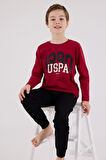 U.S. Polo Assn Uzun Kol Pijama Takım US2203-4 Bordo