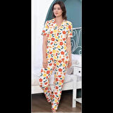 Freshness 109 Çiçekli Patlı Kısa Kol Pijama Takımı