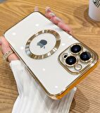 Apple iPhone 12 Pro Kılıf Magsafe Köşeleri Renkli Lüx Şeffaf Kamera Korumalı Silikon