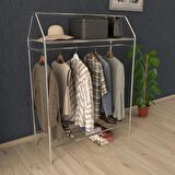 Home Hanger Krom Konfeksiyon Askısı Butik Konsep Askı Sabit Raflı Askılık