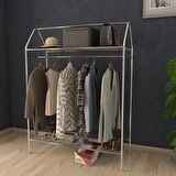 Home Hanger Krom Konfeksiyon Askısı Butik Konsep Askı Sabit Raflı Askılık