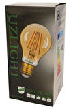 Uzlight Rustik LED Ampul E27 Duy Sarı Işık 6W 6'lı Paket