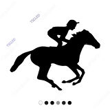 Antreman Yapan Jokey At Yarışcısı Sticker 17cm