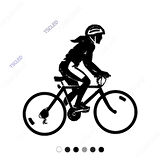 Bisikleti İlen Hafta Sonu Gezen Kadın Sticker 17cm