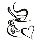 Kahve Fincanları Cafe Çay oto Sticker 2