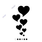 Küçükten Büyüğe Sıralanmış Kalp Sticker Yapıştırma 15cm