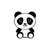 Oturan Bekleyen Sevimli Pandacık Sticker 17cm