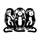 Üç Maymun Görmeyen Duymayan Bilmiyorum Sticker 15cm