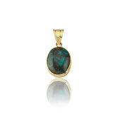Dark Green Doğal Firuze  Vintage Kolye Ucu