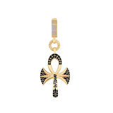 Siyah Mineli Ankh Charm