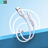 Global L14 6A 110W Fast Charging UsbA to Type-C Data ve Hızlı Şarj Kablosu 1M Beyaz