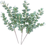 Yapay Çiçek Yeşil Okaliptus 90cm 5Dallı Uzun Dal Eucalyptus