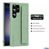 Global Samsung Galaxy S24 Ultra Uyumlu Premium Case Parmak Askılı Telefon Kılıfı Yeşil WNE1088