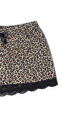 HNX Leopar Sur Dantel İnce Askılı Atlet Şort Kadın Pijama Takım
