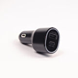 Global 40200 Super Fast Turbo Araç Şarj Aleti (45W + 15W) Kablolu Set Siyah WNE0382