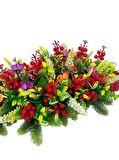 Yapay Çiçek Yemek Masası Çiçeği Kokinalı Yeşil Çam Dallı Yılbaşı Masa Çiçeği 75*35