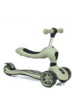 Smart Oturaklı Çocuk Scooter 3 Tekerlekli Led Işıklı Scooter Yükseklik Ayarlı 1-5 Yaş Yeşil