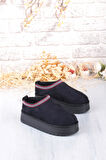 Fort 1191 İçi Kürklü Kalın Taban Önü Kapalı Kışlık Kadın Terlik
