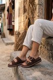 Fort 20077 Pienn Soft Anatomik Taş Detaylı Esnek Yumuşak Taban İki Tokalı Kadın Terlik