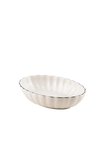 Kütahya Porselen Bone Luz Form Oval Kayık Tabak Platin File 15cm Tekli