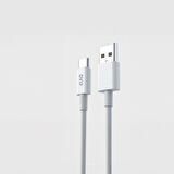 Global L34 6A 120W Fast Charging UsbA to Type-C Data ve Hızlı Şarj Kablosu 1M Beyaz
