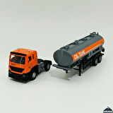 Oyuncak Metal Kasa Kapıları Açılan Çek Bırak Dorseli Model Çekici Tır Die-Cast 25 Cm Turuncu