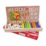 HED Ahşap Çok Fonksiyonlu Derleme ve Öğrenme Kutusu Zeka Matematik Eğitim Seti Yazı Tahtası ve Saat