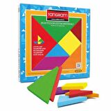 Redka Kare Tangram Ahşap Kare Tangram 7 Parça Renkli Tangram