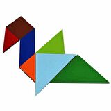 Redka Kare Tangram Ahşap Kare Tangram 7 Parça Renkli Tangram