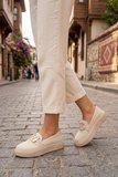 Fort Ventes 346411 Rahat Toka Aksesuarlı Triko Loafer Kadın Ayakkabı