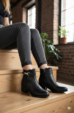 Fort 1092 Rahat Esnek Toka Detaylı Sıcak Astar 4 Cm yüksek Topuk Kadın Bot