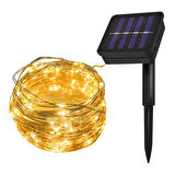 Monozone  Solar 100 Led 12Metre Güneş Enerjili Bahçe Ev Parti Perde Süsü Aksesuarı Noel Yılbaşı Ağacı Işığı Ip65