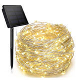 Monozone  Solar 100 Led 12Metre Güneş Enerjili Bahçe Ev Parti Perde Süsü Aksesuarı Noel Yılbaşı Ağacı Işığı Ip65