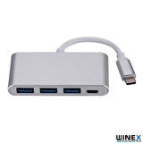 Global 4in1 100W Type-C USB Çoğaltıcı Adaptör Port Hub 3xUsbA Giriş 1 PD Giriş WNE0048