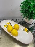 Porselen Limon Desenli Kayık Tabak 36 CM